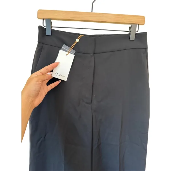 Quince Stretch Crepe Classic Trouser Pants Black Size 8 NWT - Image 8