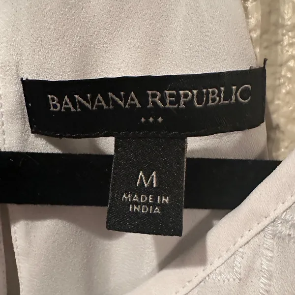 Banana Republic Beaded White Embroidered Bib Boho tank sz M - Image 6