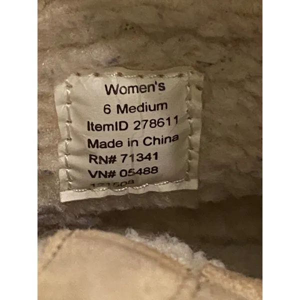 L.L.Bean‎ Shearling Slipper Boots Women’s 6 M Tan Suede Knit Cuff Moccasin Cabin - Image 7