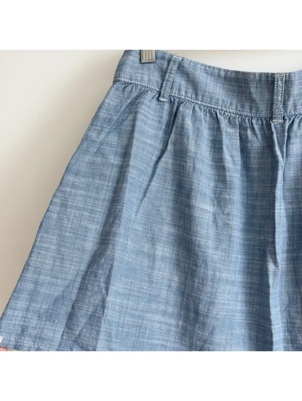 Hollister Blue Chambray Button Front Mini Skirt Pockets Women’s Small - Image 7