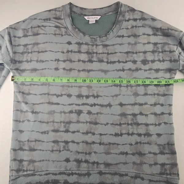 Athleta Coaster Luxe Sweatshirt in Tahiti Minimalist Grey Tie Dye Blue Women's M - Image 9