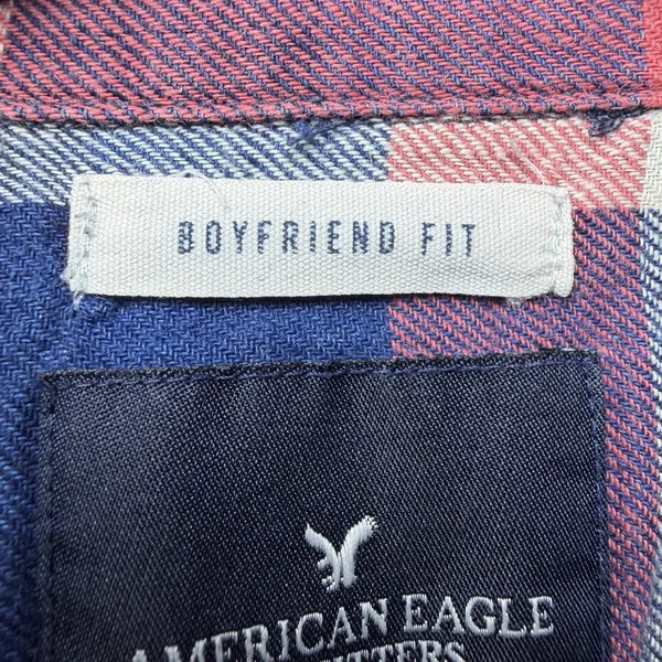 American Eagle Boyfriend Fit Shirt Womens XL Plaid Snap Button Western Cowgirl - Image 12