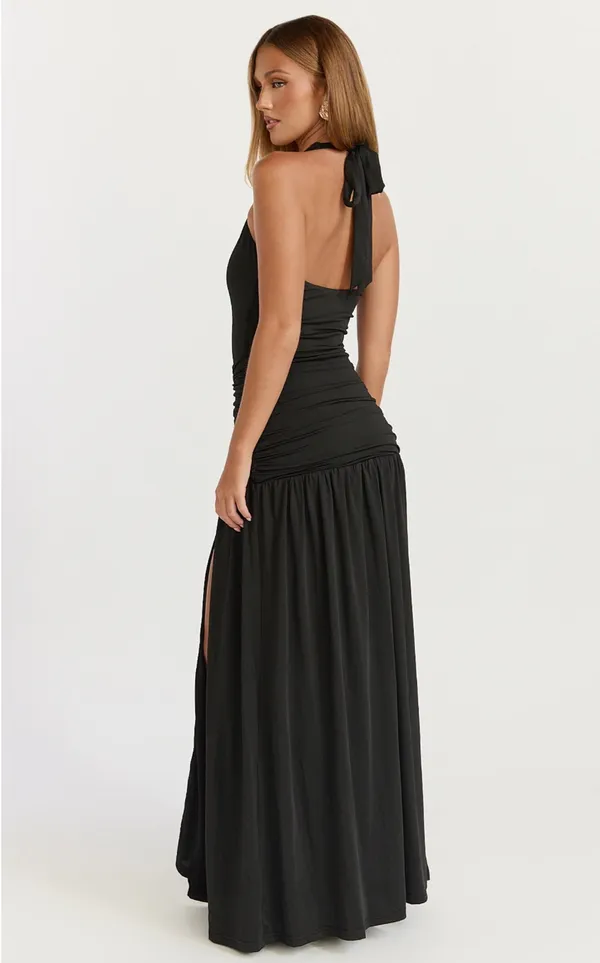 Showpo Phoenix Maxi Dress Black and Gold - Image 2