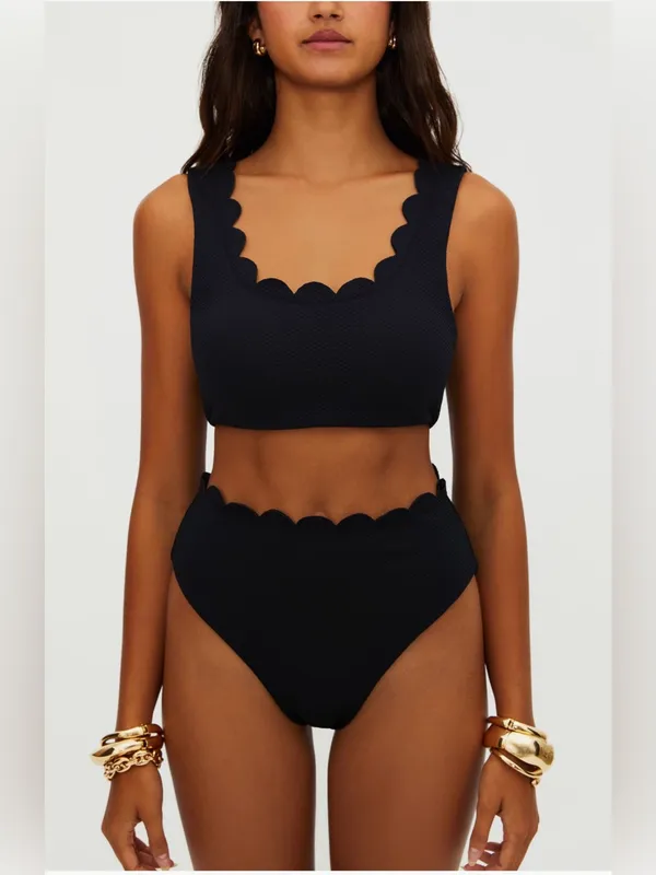 Beach Riot Nessa Scallop High Waist Bikini Bottoms, Size Medium, $98 - Image 3