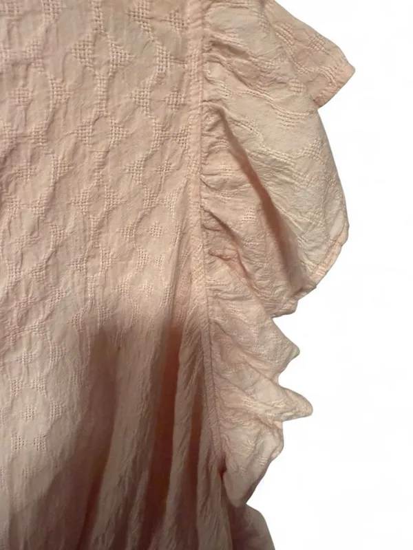 Express Pink Flutter Sleeve Ruffle Peplum Blouse V-Neck Boho Top Size xl - Image 5