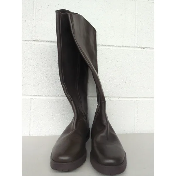 New NORDSTROM Nooliver-lea Leather dark brown boots sz5.5 tall riding equestrian - Image 6