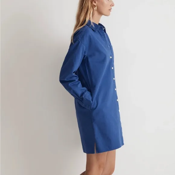 MADEWELL Mini Shirtdress in Bluestone size Medium‎ - Image 2