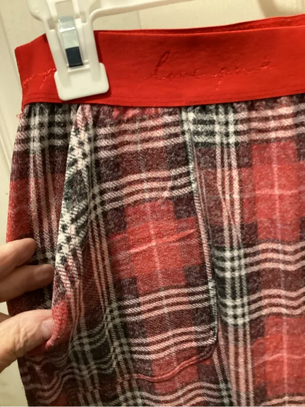 PINK Victoria's Secret Red Plaid Long Sleeve Pajama Set - Image 3