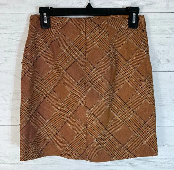 Free People plaid brown tweed mini skirt size 0 - Image 2