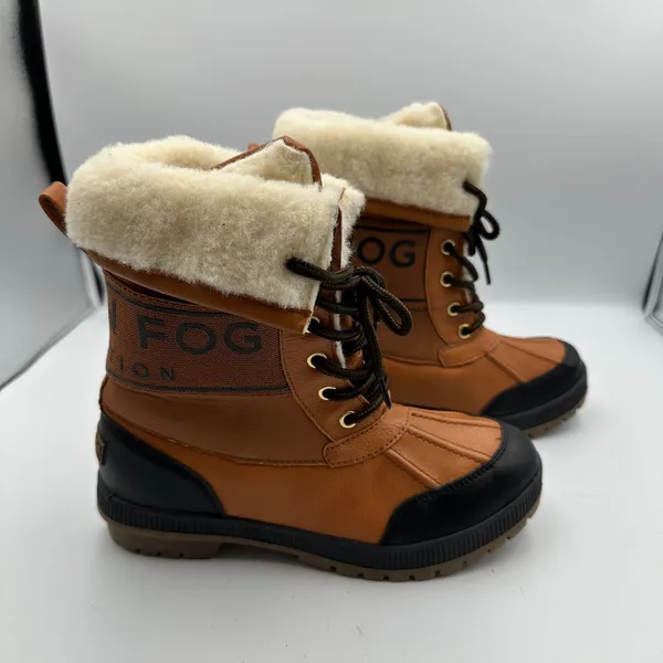 London Fog Collection Mely Winter Boots Women's 6 Duck‎ Brown Faux Fur - Image 4