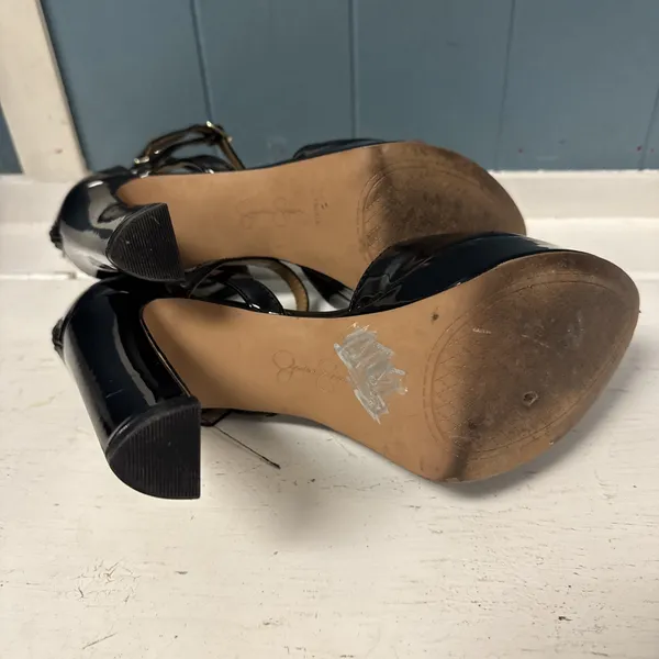 Jessica‎ Simpson Platform Chunky Heel Shoe Double Ankle Straps Black Women's 7 - Image 8