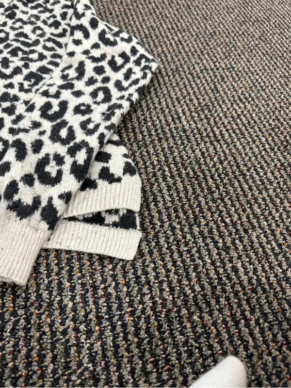 Sincerly Jules Black & Cream Leopard Print Crewneck Sweater - Image 4