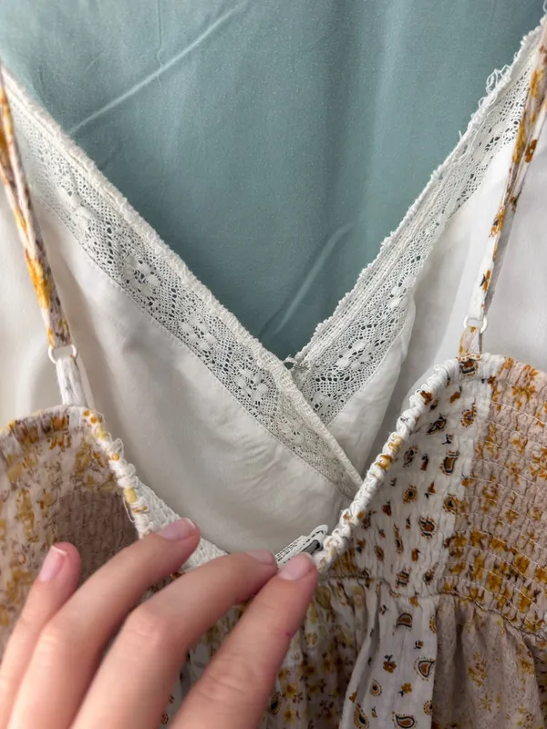 American Eagle Floral Patchwork Lace Cami Top  - Image 5