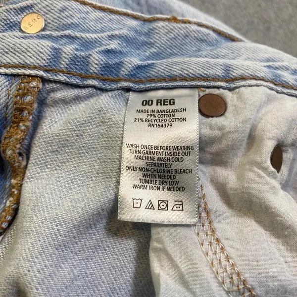 Aeropostale High Rise Baggy Jeans Women 00 Reg Light Wash Denim Retro Y2K EUC - Image 8