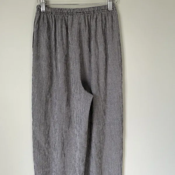 T & Company Vintage Gingham Wide Leg Pants Cottagecore Black White Womens Size 8 - Image 4
