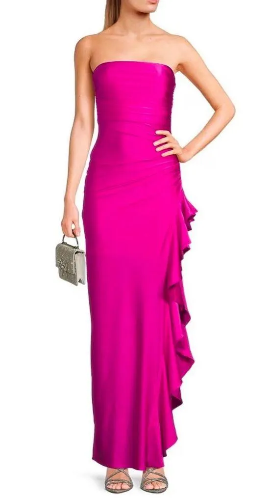 Dillard's Hot Pink Strapless Dress - Image 2