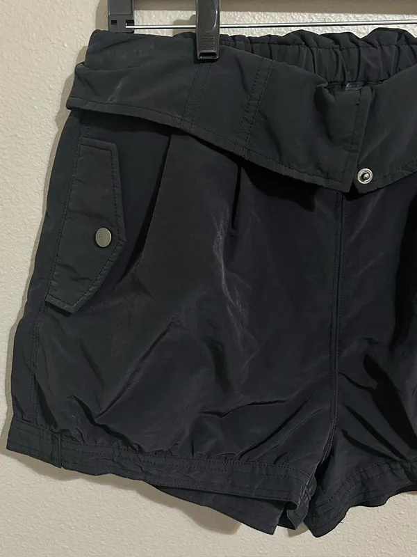Free People Black Convertible Balloon Baggy Utility Shorts Women’s Size Small - Image 4