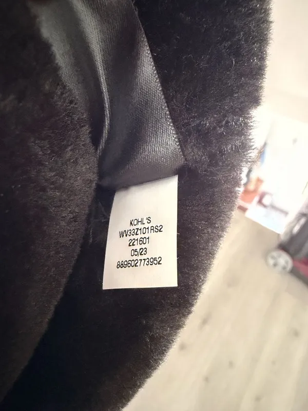 Simply Vera Wang Black Faux Leather & Faux Fur Bomber Aviator Jacket - Image 4