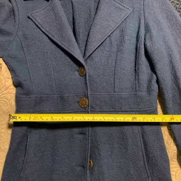 Cabi Dark Teal Merino Wool Blend Pea Coat - Image 7