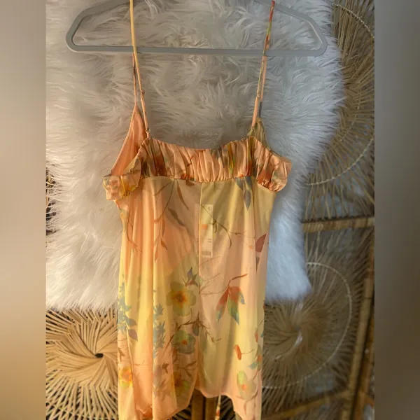 Urban Outfitters Angelic Longline Flyaway Cami Floral Sheer Tie-Front Top Fairy - Image 14