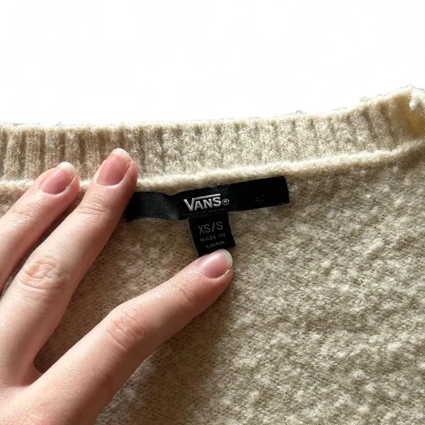 vans off white and green checkered cardigan - Image 4