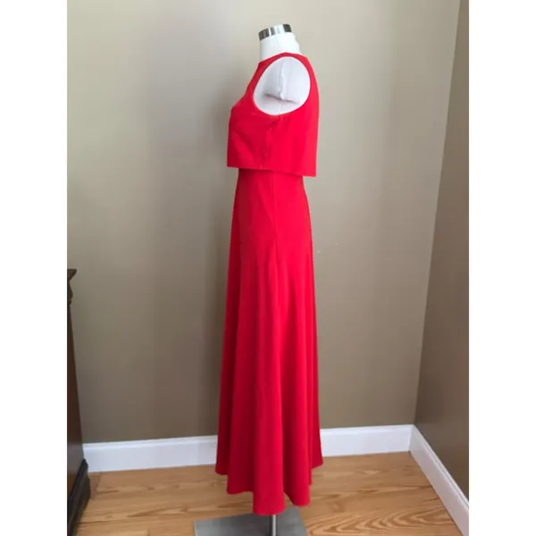 Jill Jill Stuart Red Dress Popover Halter Gown‎ 2 Minimalist Elegant Gala - Image 6
