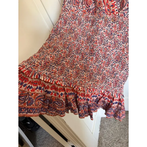 Veronica Beard Cox Paisley Shirred Mini Dress size‎ XS - Image 6