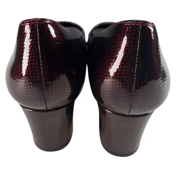 Vaneli Burgundy Patent Leather Block Heel Pumps Square Toe Womens 9‎ - Image 4