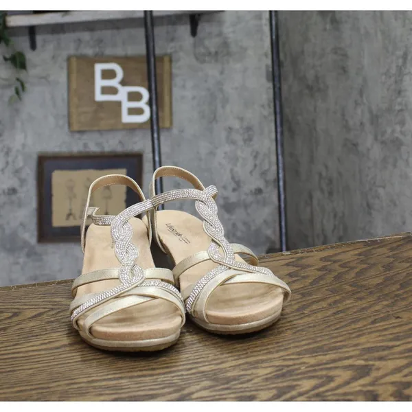 Lifestride Womens Miami Wedge Sandal J3855S1 Platino Gold 9W - Image 3