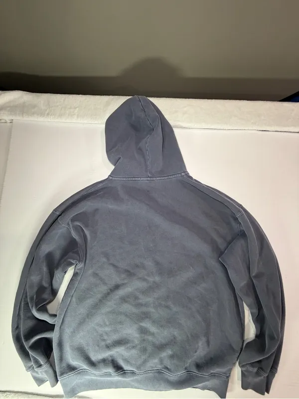 Brandy Melville Christy Hoodie Oversized Fit Faded charcoal/blue-gray Zip Up OS - Image 6