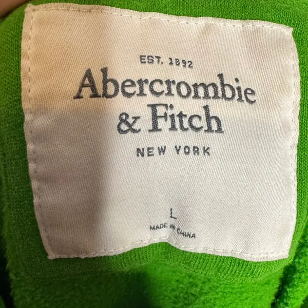 Abercrombie & Fitch Green Logo Hoodie Womens L Y2K Preppy Sweatshirt - Image 5