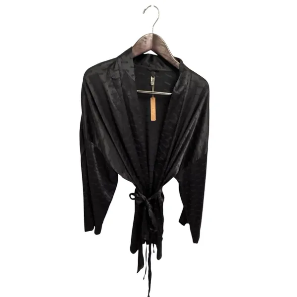 Skims WOVEN JACQUARD Medium SHORT ROBE onyx NWT - Image 3