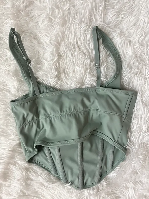 Gilly Hicks Sage Green Corset Going Out Top - Image 2