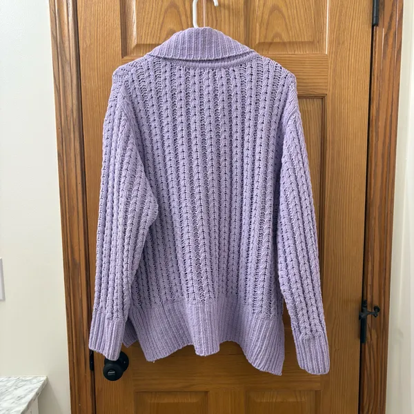 Aerie Purple Knit Oversized Turtleneck  - Image 2
