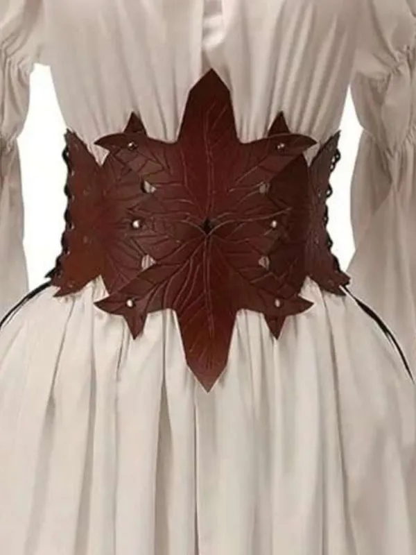 Leaf Motif Brown Waist Belt New - Image 2