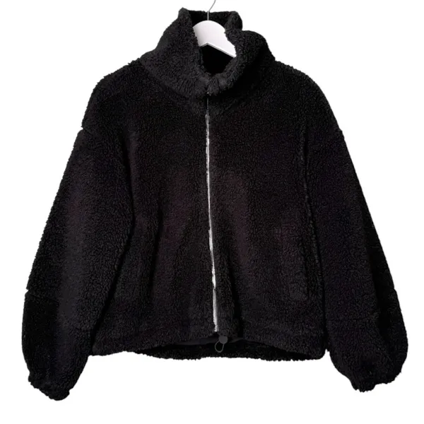 Lululemon Cinchable Fleece Zip Up Full Zip Jacket Black Women’s Size 6 - Image 6