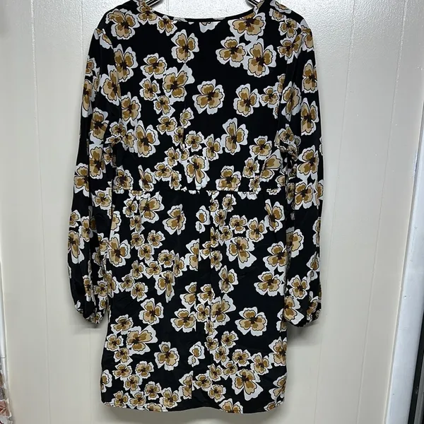As U Wish Black and Gold Floral Mini Dress - Image 5