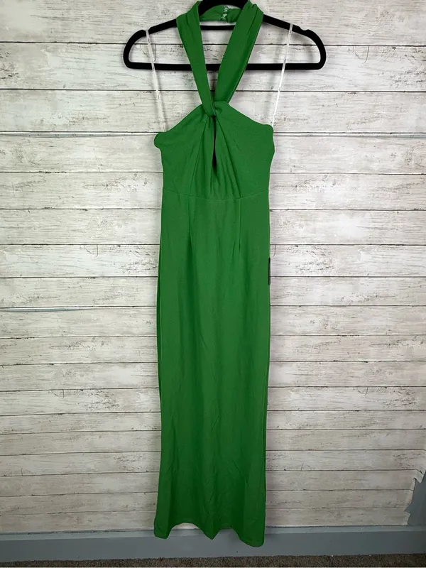 Lulus Mesmerizing Perfection Green Halter Neck Backless Maxi Dress Size XS - Image 3