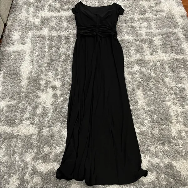La Femme 28026 Black Twist Front Short Sleeve Dress Size 14 - Image 5