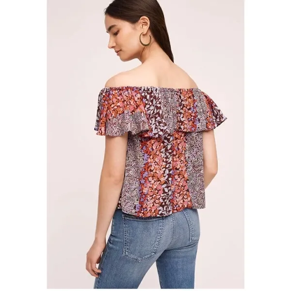 ‎Maeve Anthropologie Vallita Floral Blouse sz medium - Image 2