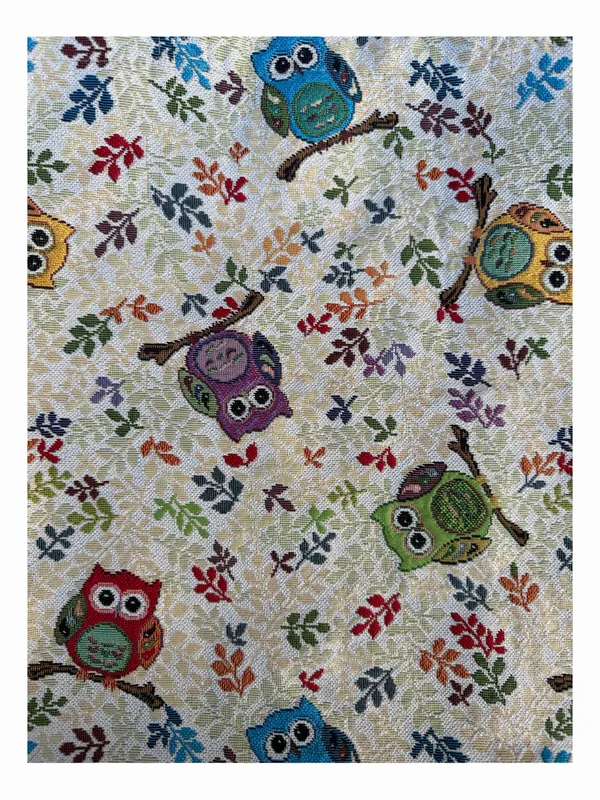 Owl Print Canvas Tapestry Tote Book Bag - Image 4
