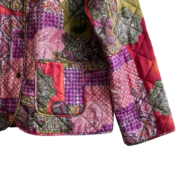 Anna And Frank VTG Silk Patchwork Quilt Jacket Coat Cottage Grandma Core M Size M - Image 6