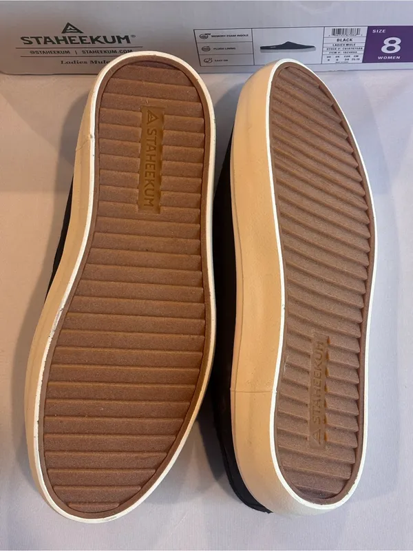 STAHEEKUM Women’s‎ Black Fleece-Lined Slip-On Mules Size 8 NIB - Image 5