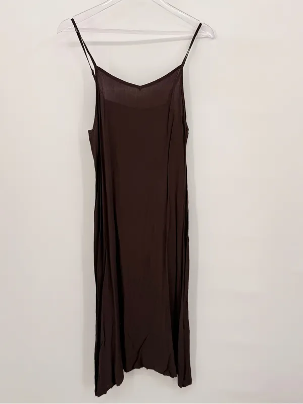 Natural Life Dress Size Small Brown Midi Floral V Neck Bell Sleeve Tiered Boho - Image 9
