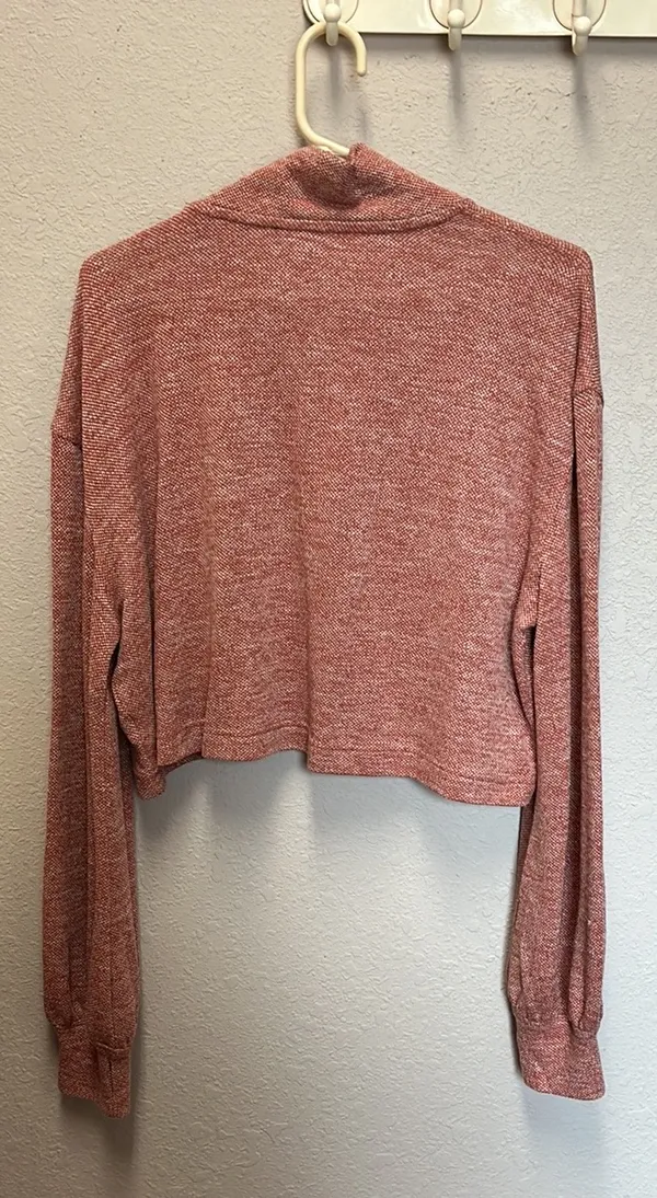 Lulus Cropped Red Mock Turtleneck - Image 2