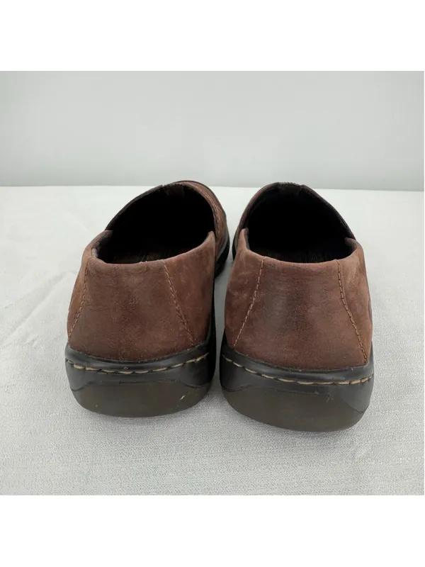 Born Brown Loafers Genuine Leather Slip On Hand Crafted Cushioned Comfort Sz 7M - Image 8