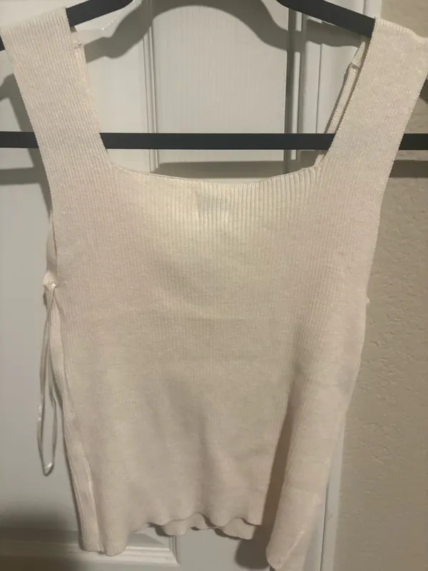 A new day Knit Tank Cream Top - Image 3
