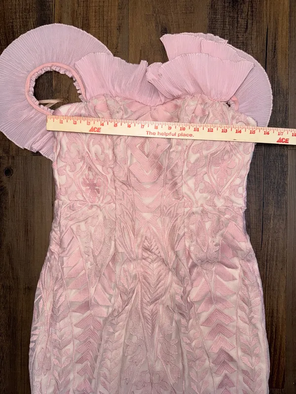 Selfie Leslie Blush Pink Off-Shoulder Ruffle High-Low Dress - Image 14