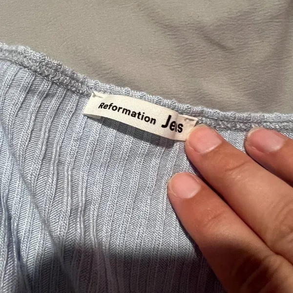 Reformation ribbed‎ blue basic tee xs - Image 6