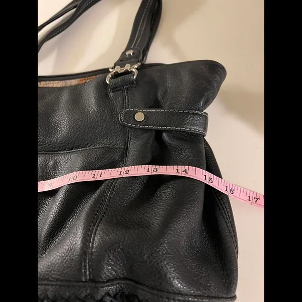 Stylish Black Leather Tote Bag by The Sak - Image 8